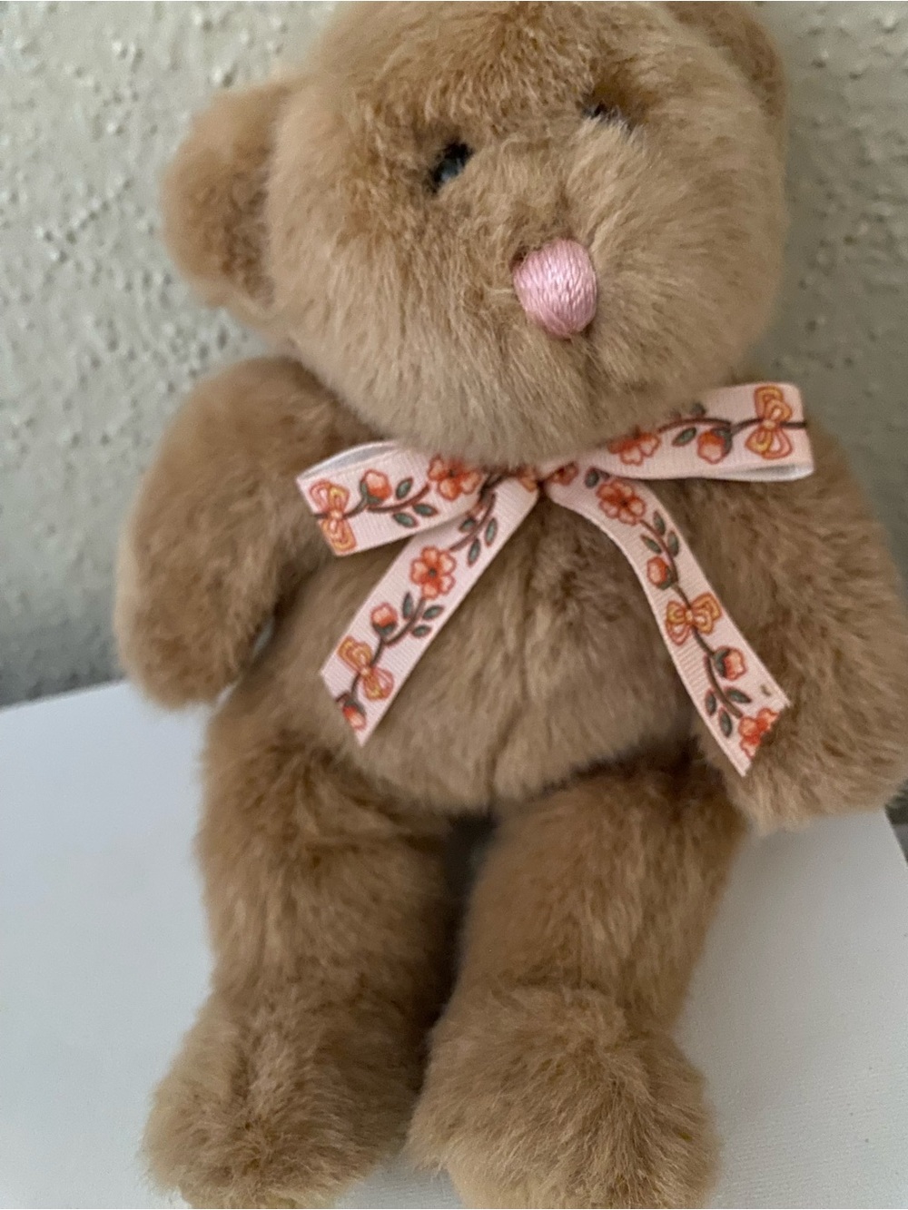 FRIENDS Plush Brown Teddy with Pink Floral Bow